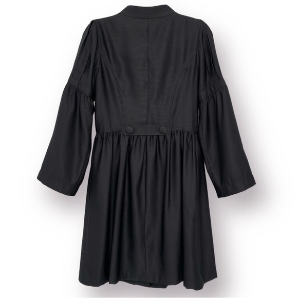 Oleg Cassini Cardigan Buttoned  Lined Trench Coat Dress Jacket Ribbed Satin - Picture 4 of 14